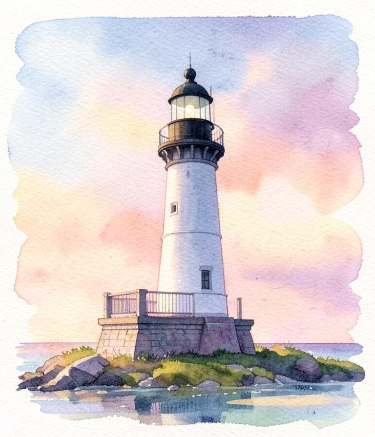 Lighthouse at dusk — after